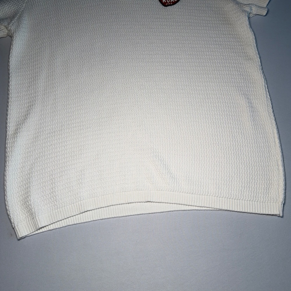 Agua Bendita Polo Shirt Men S White Cotton Knit Miami Hand Made Tulum luxury NWT - Picture 5 of 13